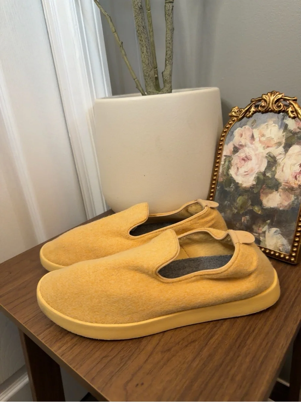 Allbirds Wool Loungers Women’s 9 Mustard Yellow Merino Wool Slip On Shoes